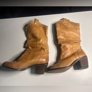 Aldo Tan Leather Heeled cowboy Boots